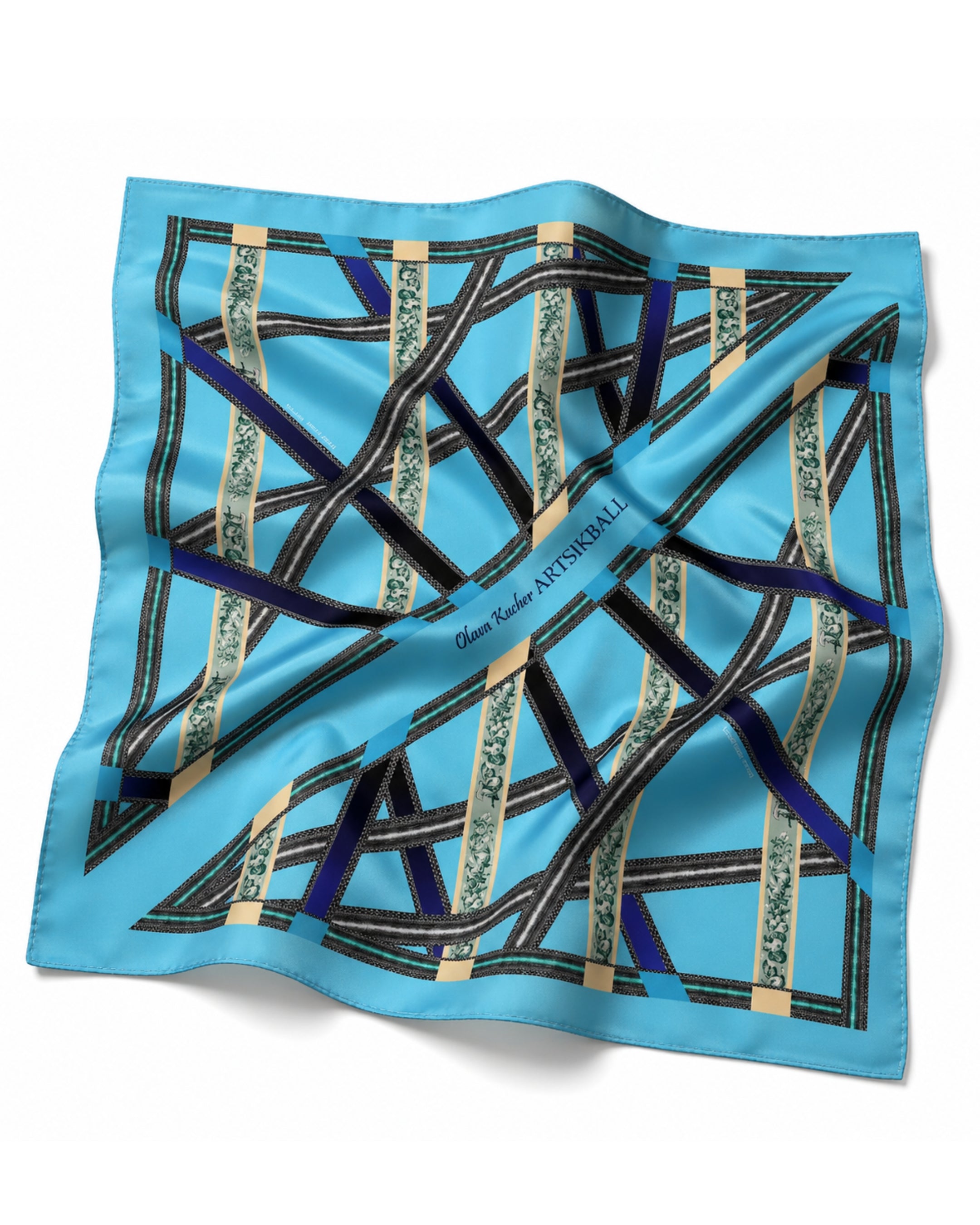 Silk Square — Intersecting Stripes.