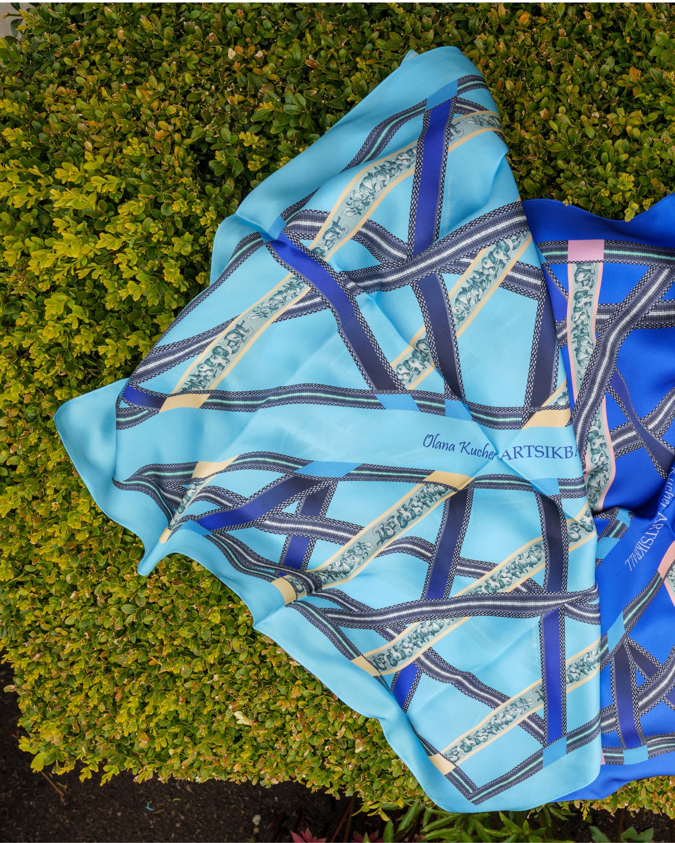 Silk Square — Intersecting Stripes.